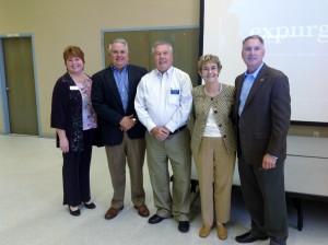 Pictured: Jim Shea and Beth Alston with Northshore SCORE, Scott Uffman, Business Consultant for LSBDC Southeastern, and Dian Lusher of Dynel Inc. and Councilman Larry Rolling