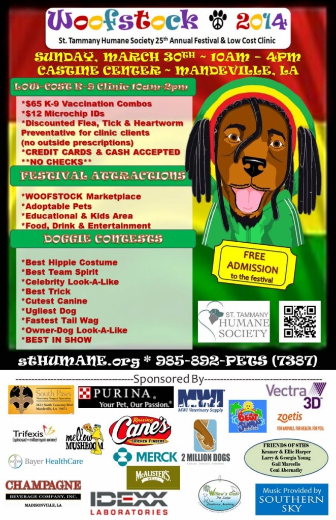 St. Tammany Humane Society's Woofstock 2014 poster