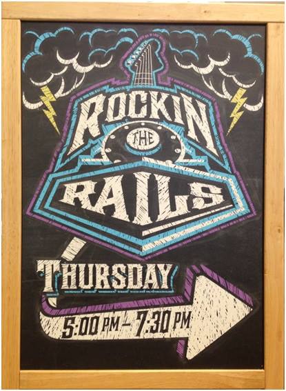 Rockin the Rails board sign