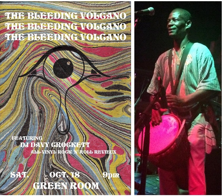 Left, The Green Room presents The Bleeding Volcano Right, Seguenon Kone at House of Dunn, Fall For Art