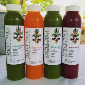 Juices from Simply Pure at the Covington Farmer's Market