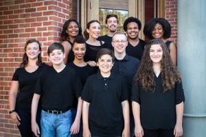 The vocal cast of "Hit It!":  Jane Kent, Matthew Sonnier, Kenya Jackson, Josiah Leydecker, Jonathan Sturcken (musical director) Kylie McDonnel  Top Row: Kristie Osi, Elizabeth Lowry, James Greer, Brandon Boulton, Keturah Heard