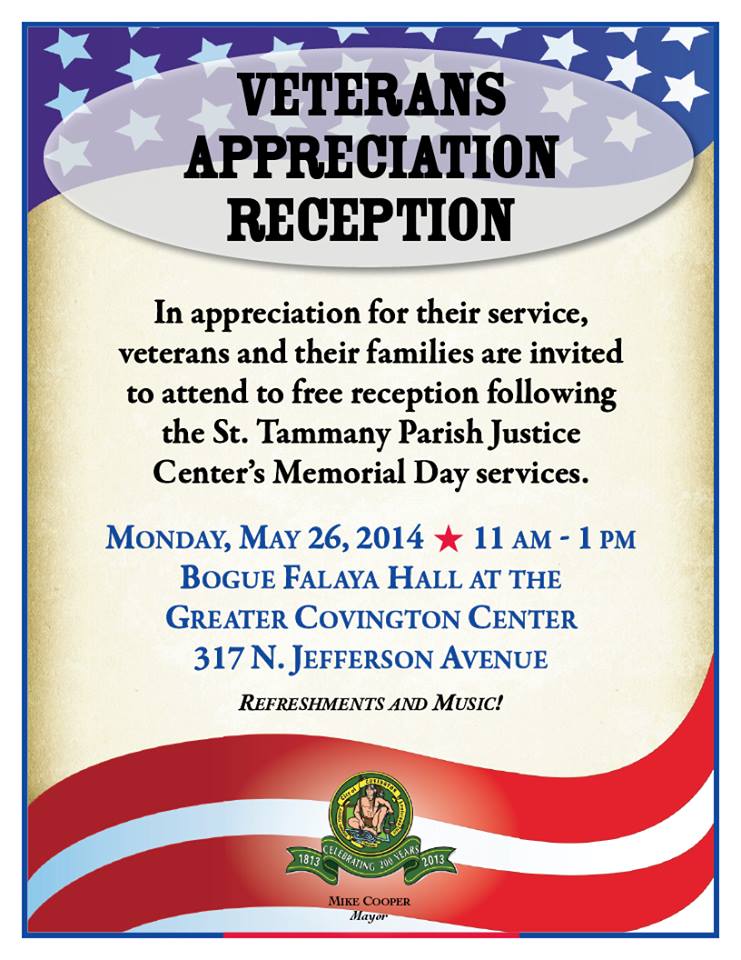 Veterans Appreciation Reception On Memorial Day | Covington Weekly