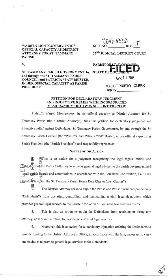 lawsuit first page